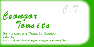 csongor tomsits business card